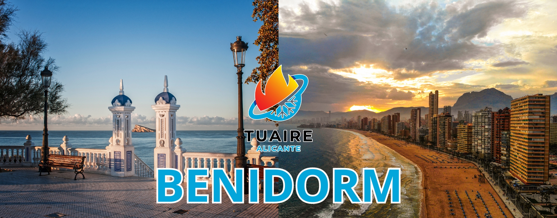 Vista urbana de Benidorm con climatización